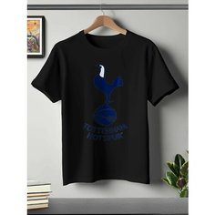 Футболка ONEQ унисекс 50-52 (XL) размер с принтом Тоттенхем, черная, размер XL, черный