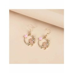 Серьги, розовый, золотой be Self True Jewel