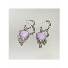 Серьги пусеты, фиолетовый, серебряный be Self True Jewel