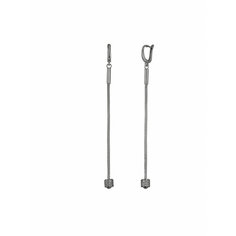 Серьги L-Silver, серебро, 925 проба, родирование, фианит, , серый, серебристый