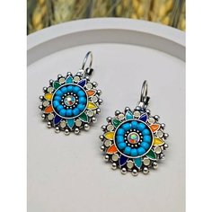 Серьги, эмаль, бирюза синтетическая, серебристый be Self True Jewel