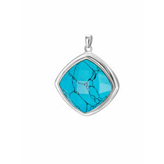 Подвеска L-Silver, серебро, 925 проба, родирование, размер 4 см., серебристый, бирюзовый