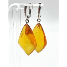 Серьги с подвесками AMBER Land, янтарь прессованный