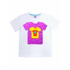 Футболка GAL and YOU, размер 98-104, белый/сиреневый