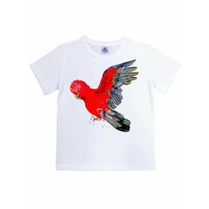 Футболка GAL and YOU, размер 122-128, белый/красный/черный