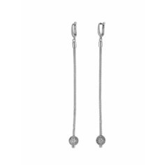 Серьги L-Silver, серебро, 925 проба, родирование, фианит, , серый, серебристый