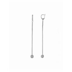 Серьги L-Silver, серебро, 925 проба, родирование, фианит, , серый, серебристый