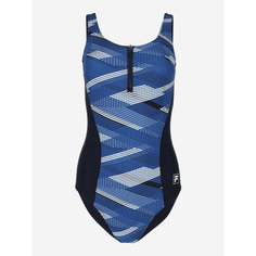 Купальник Fila Womens swimsuit with AOP inserts and zip, размер 42, синий