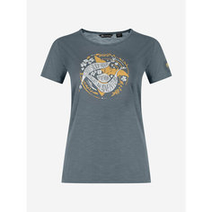 Футболка OUTVENTURE Womens Hiking Slub T-shirt, размер 44, петроль