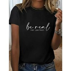 Футболка, размер M, черный Fashion