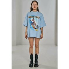 Футболка RETRIKA, размер Extra Oversize, голубой