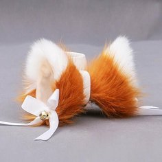 Уши кошки на заколках, рыже-белые с бубенцами, для косплея, праздника, вечеринки, карнавала, квадробики Wonder Side Realities