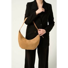 Сумка хобо Vael, фактура бархатистая, beige