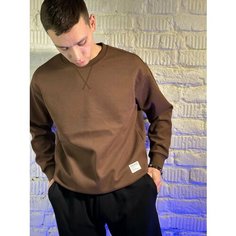 Пуловер MOSTOM свитшот классический, размер 3XL, , коричневый