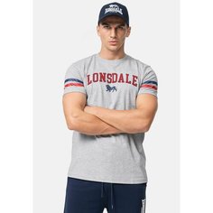 Футболка LONSDALE, размер XXL, красный, серый