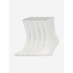 Носки GSD Unisex Crew socks 5-pack, комплект, 5 пар, размер 35/38, белый