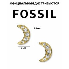Серьги FOSSIL, искусственный камень, кристалл, темно-желтый