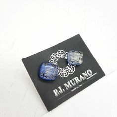 Серьги пусеты PJ Murano, синий, золотой