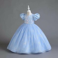 Платье Пышное нарядное платье для девочки на выпускной, размер 120, blue Max Garment