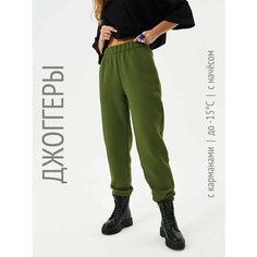 Брюки джоггеры HIGH TEMP 2038F4, размер 38/40, зеленый, хаки