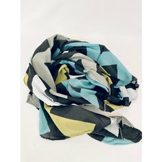 Шарф Girandola для женщин,150х70 см, зеленый, горчичный, серый