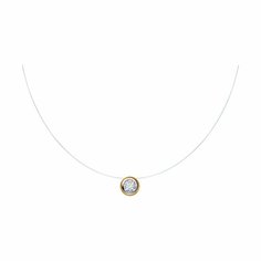 Колье Diamant, красное золото, 585 проба, бриллиант синтетический, рубин, длина 45 см., бесцветный