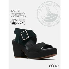 Босоножки Clarks, размер 40 EU, черный