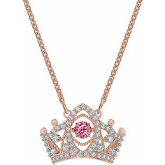Колье SWAROVSKI, кристаллы Swarovski, длина 38 см, золотистый/розовый
