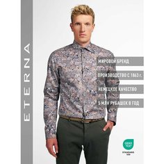 Рубашка Eterna Slim Fit, размер 40, мультиколор