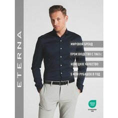 Рубашка Eterna Super Slim Fit, размер 36, темно-синий