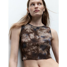 Майка Befree Basic, размер L, бежевый принт