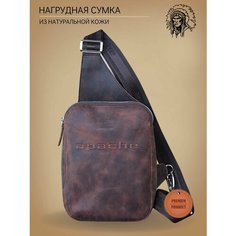 Сумка кросс-боди Apache, фактура гладкая, коричневый