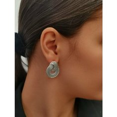 Серьги, размер 20 мм, серебристый Без бренда