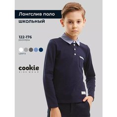 Лонгслив Cookie, размер 152, черный, серый, голубой