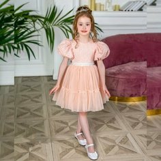 Платье ТЕХНОТКАНЬ, размер 30, персиковый