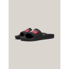 Шлёпанцы Tommy Jeans ESSENTIAL BADGE POOL SLIDES, размер 41 EU, black