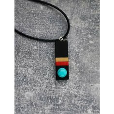 Бусы RetroGlow, бирюза, черный, голубой