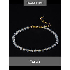 Браслет на ногу BL Jewelry, длина 21 см, 1 шт., синий, белый