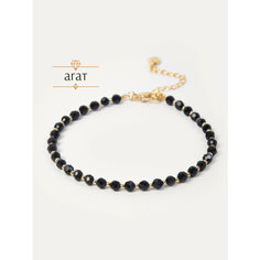 Браслет на ногу BL Jewelry, длина 23 см, 1 шт., черный