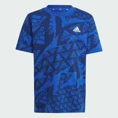 Футболка adidas, размер 104, Semi Lucid Blue / Dark Blue