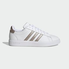 Кроссовки adidas Grand Court, размер 4,5 UK, Cloud White / Platinum Metallic / Platinum Metallic