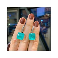 Серьги, фианит, зеленый Diamond LUX