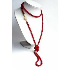 Бусы Mia Diva, коралл, длина 160 см, золотой, красный
