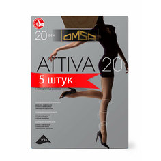 Колготки Omsa Attiva 20, 20 den, 5 шт., размер 4, натуральный