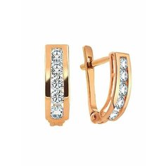 Серьги AZADE, красное золото, 585 проба, фианит, , красный