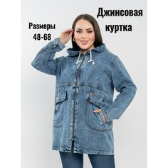 Куртка джинсовая , размер 56, синий Kiriko