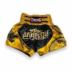 Трусы боксерские Twins Special Muay Thai, размер M, золотой, черный