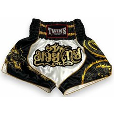 Трусы боксерские Twins Special Muay Thai, размер XL, белый, черный