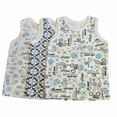 Майка Сказка, 3 шт., размер 92/98, белый, синий, зеленый