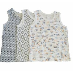 Майка Сказка, 3 шт., размер 92/98, белый, оранжевый, синий